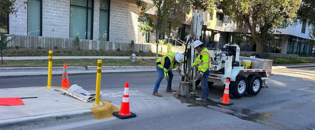 b2z truck coring asphalt in Texas