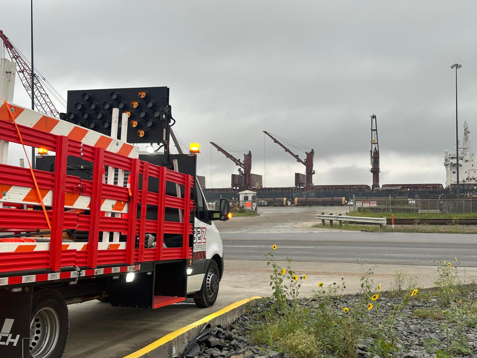 temporary traffic control at the port of brownsville texas