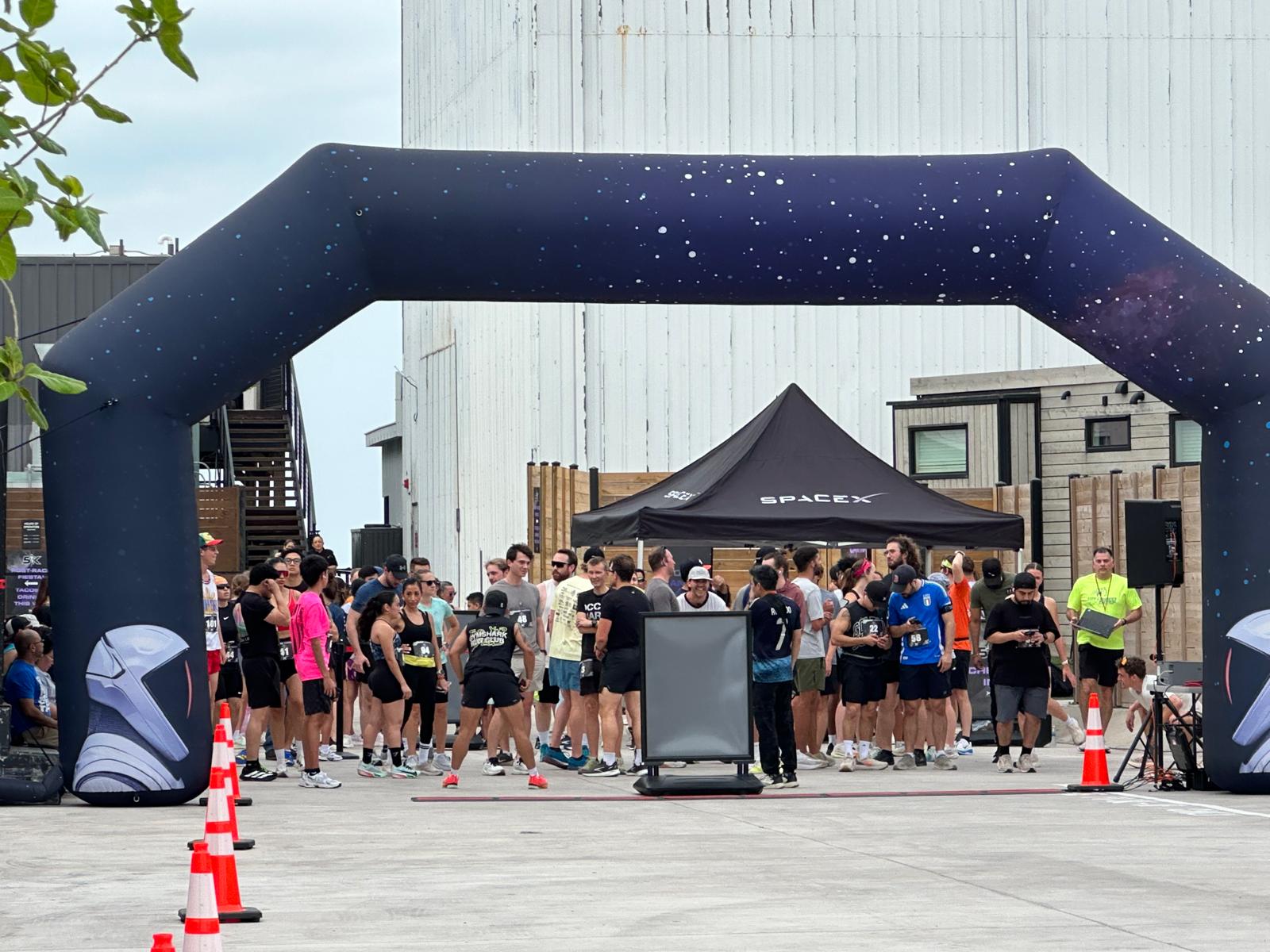 Temporary Traffic Control Protecting Participants, Pedestrians, and Motorists at SpaceX 5K 